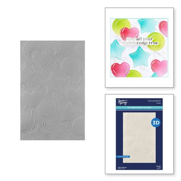 Simon Hurley Spellbinders Party Balloons 3D Embossing Folder Cheap